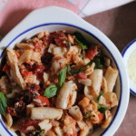 Healthy Baked Penne with Turkey, Tomatoes and Basil