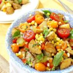 Roasted Potato Salad with Tomatoes, Peppers and Roasted Corn