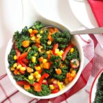 Spicy, Garlic-Braised Kale, Carrot and Corn Medley