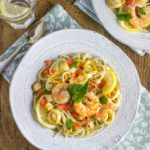 Seafood Pasta with Spinach-Basil Pesto