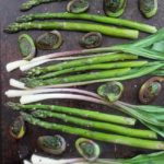 Roasted Asparagus, Fiddleheads and Wild Leeks
