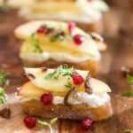 Honey Crisp Apple Crostini with Whipped Goat Cheese and Candied Pecans