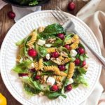 Pasta with Brussels Sprouts, Spinach and Cranberries (Vegan)